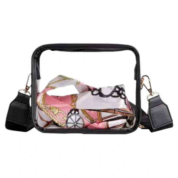 Clear Crossbody Bag - Black - Picture 1 of 2